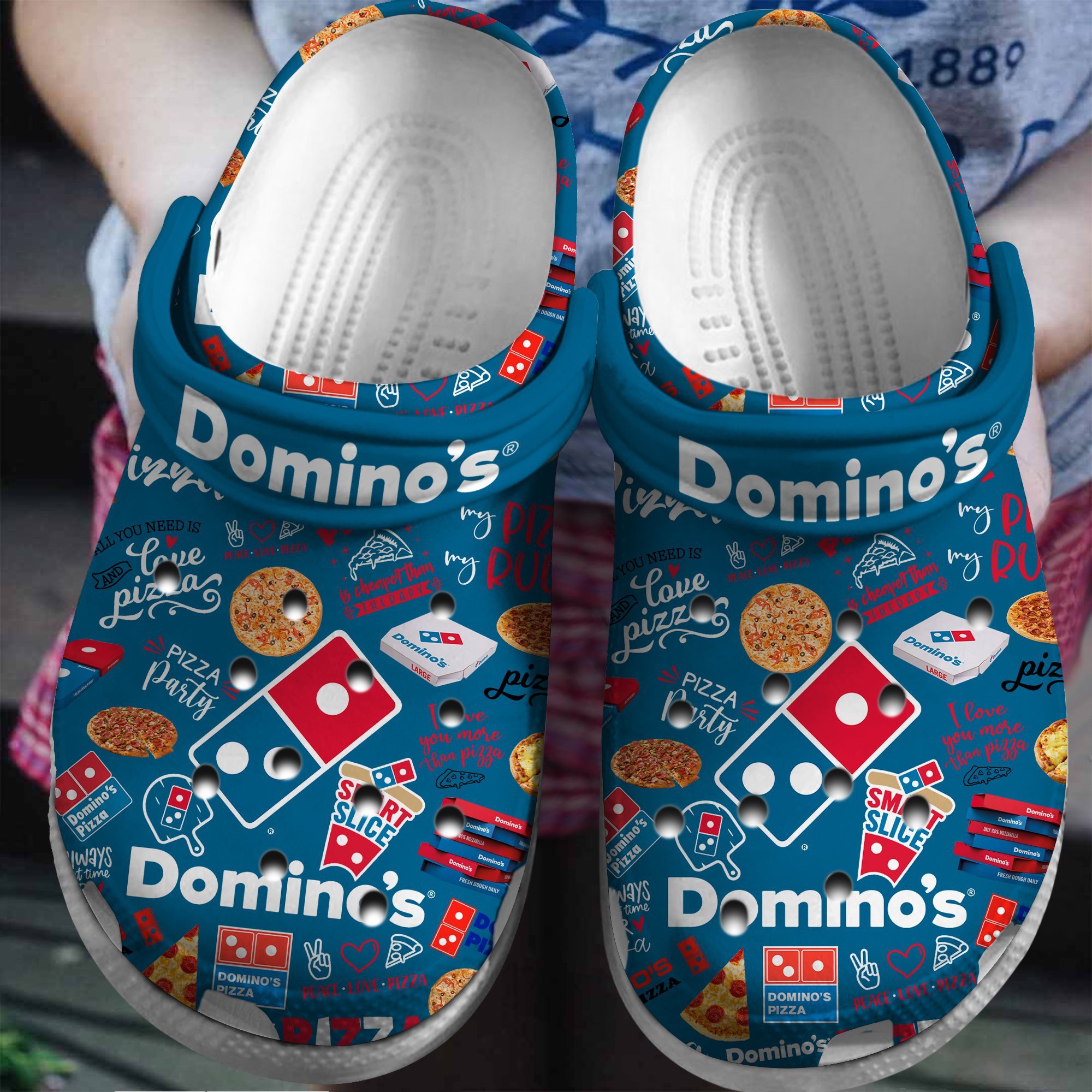 Domino Pizza Crocs Crocband Clogs Shoes Comfortable For Men Women and Kids