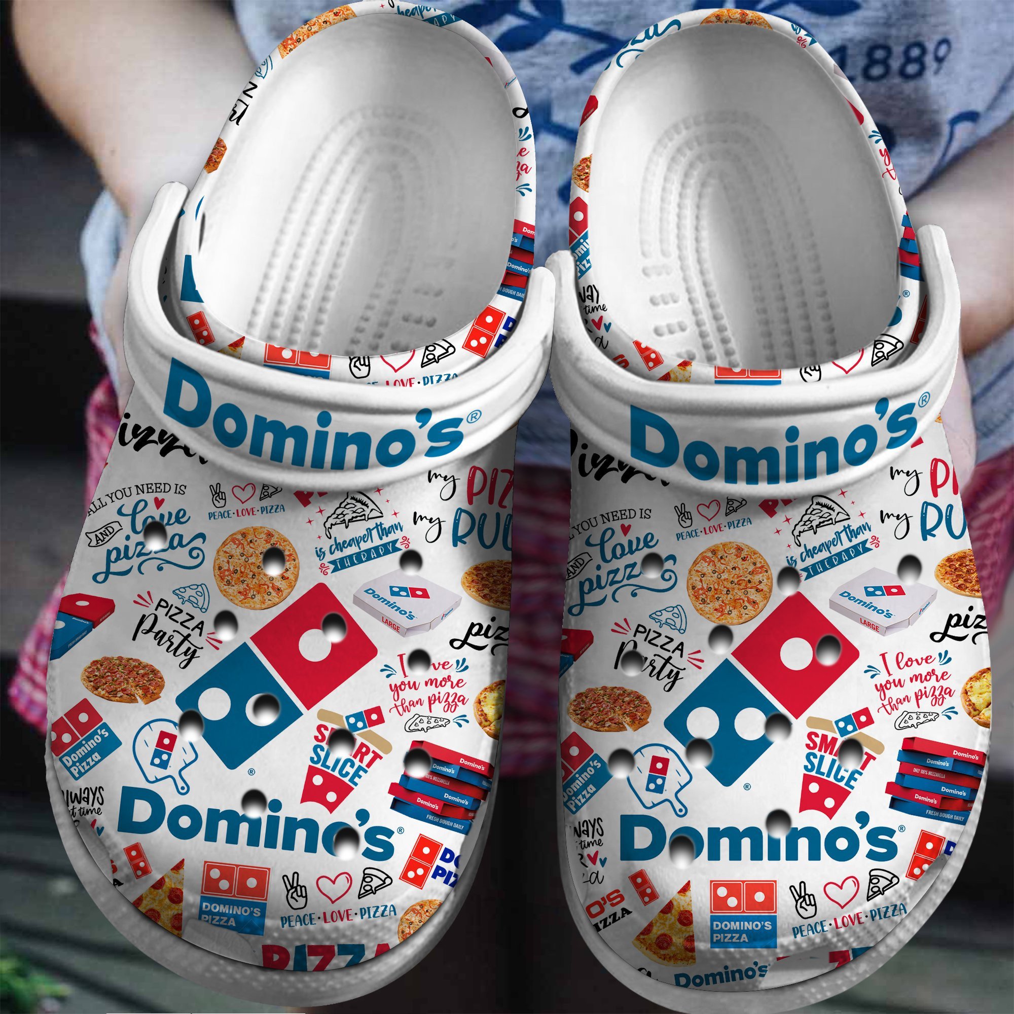 Domino Pizza Crocs Crocband Clogs Shoes Comfortable For Men Women and Kids