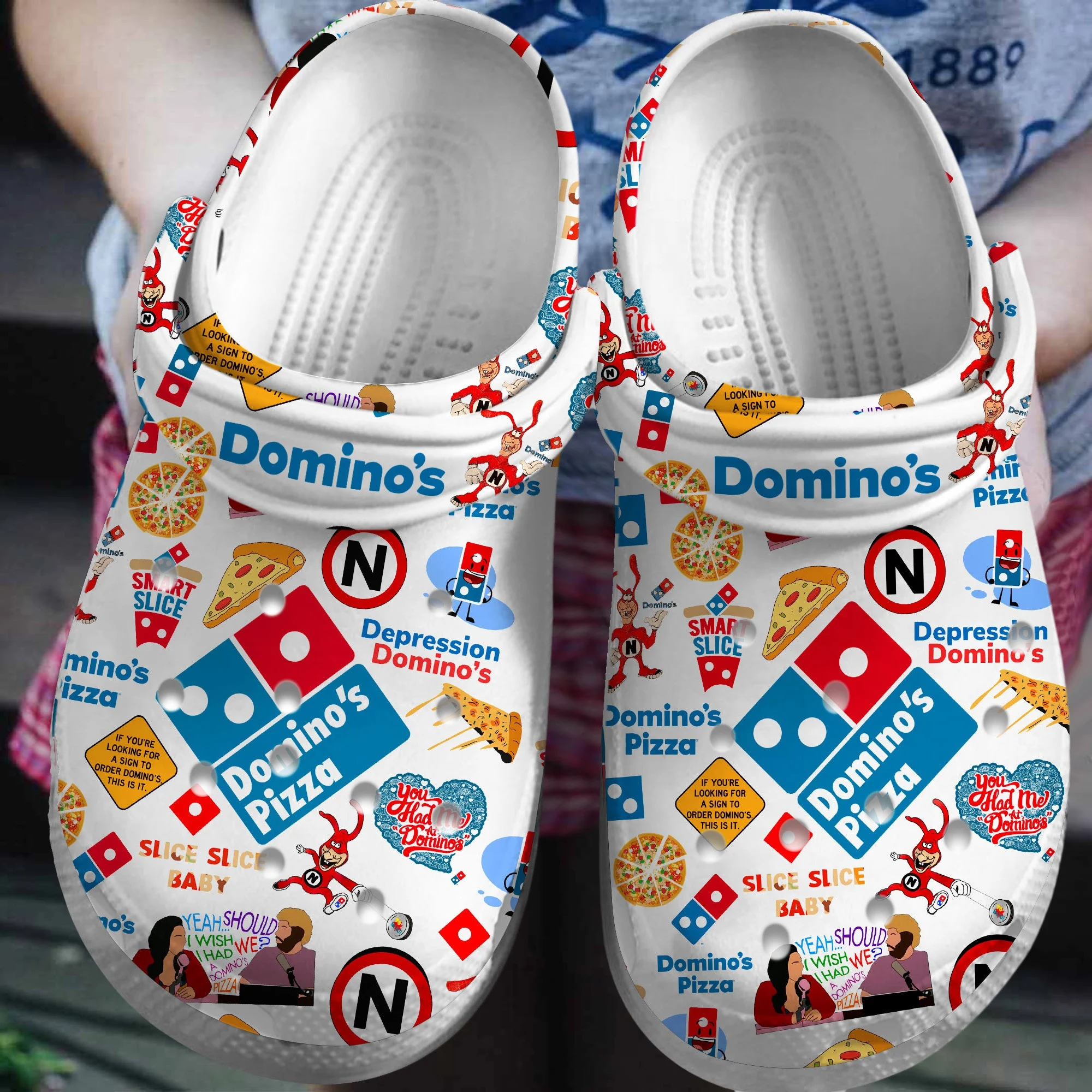 Domino's Crocs Crocband Clogs Shoes Comfortable For Men Women and Kids