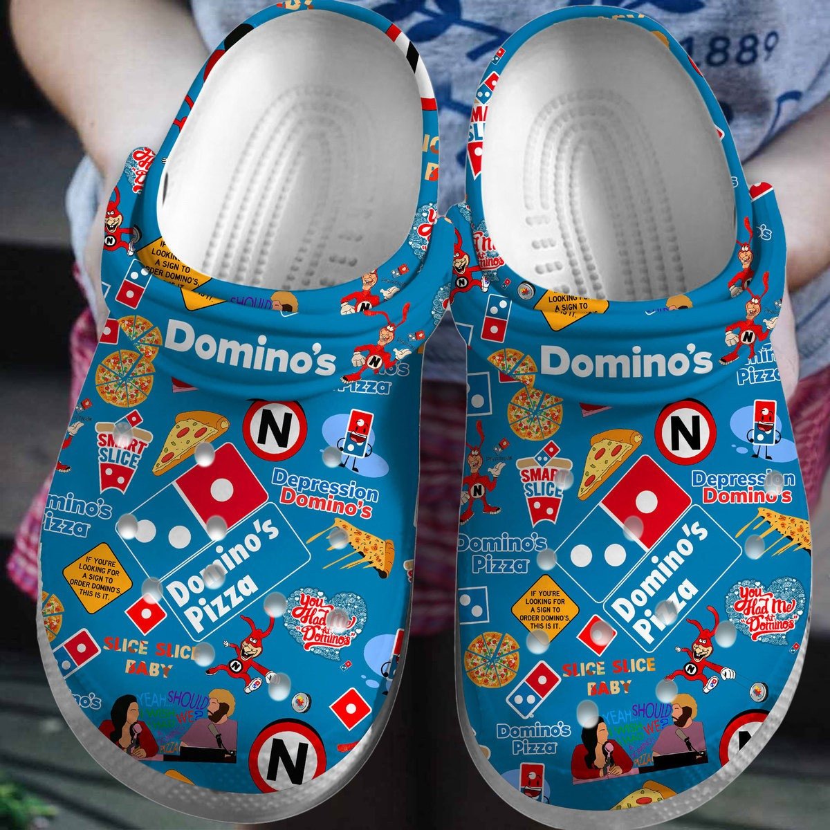 Domino's Pizza FoodCrocs Crocband Clogs Shoes Comfortable For Men Women and Kids