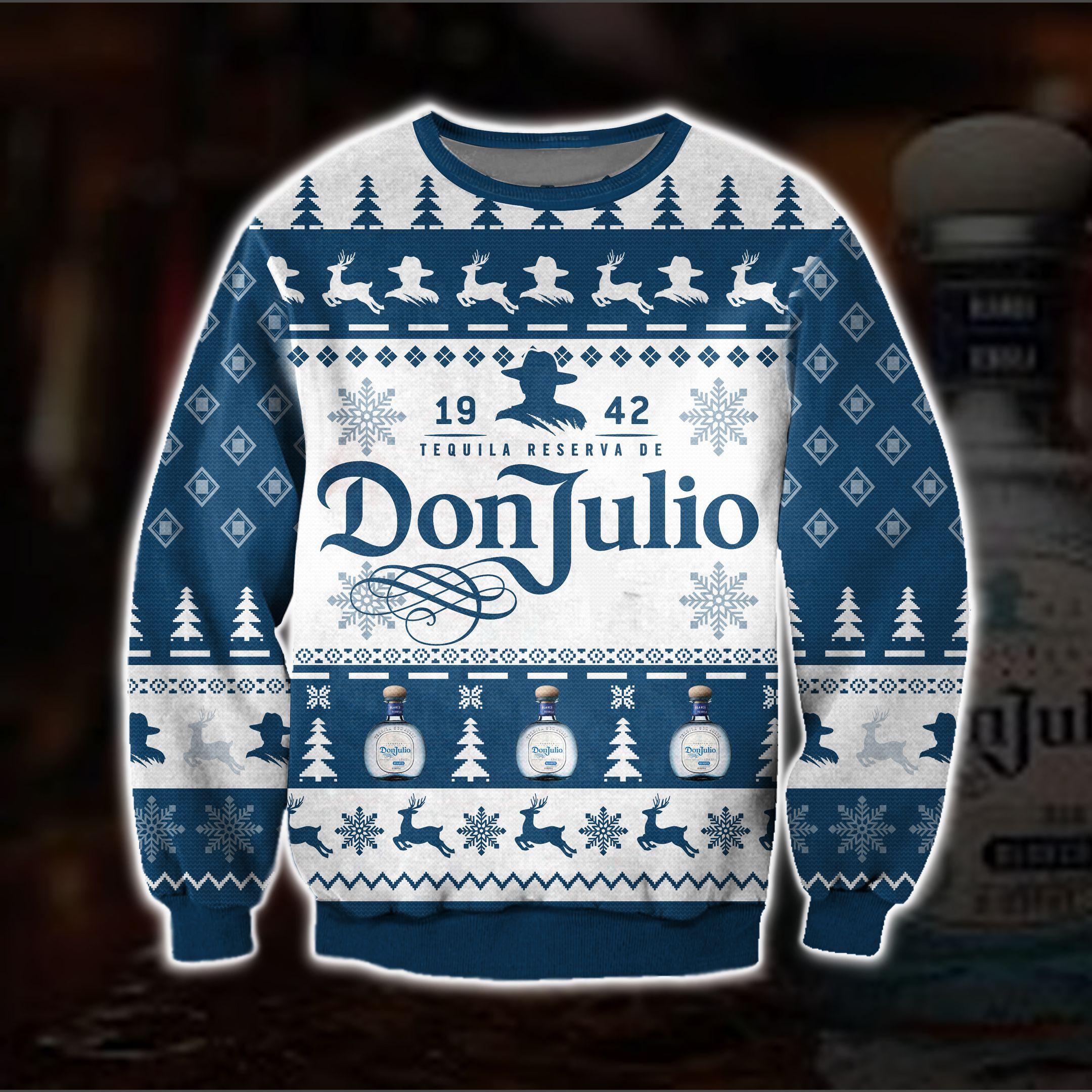 Don Julio Knitting Pattern 3D Print Ugly Christmas Sweater Adult 3D Funny Matching for family