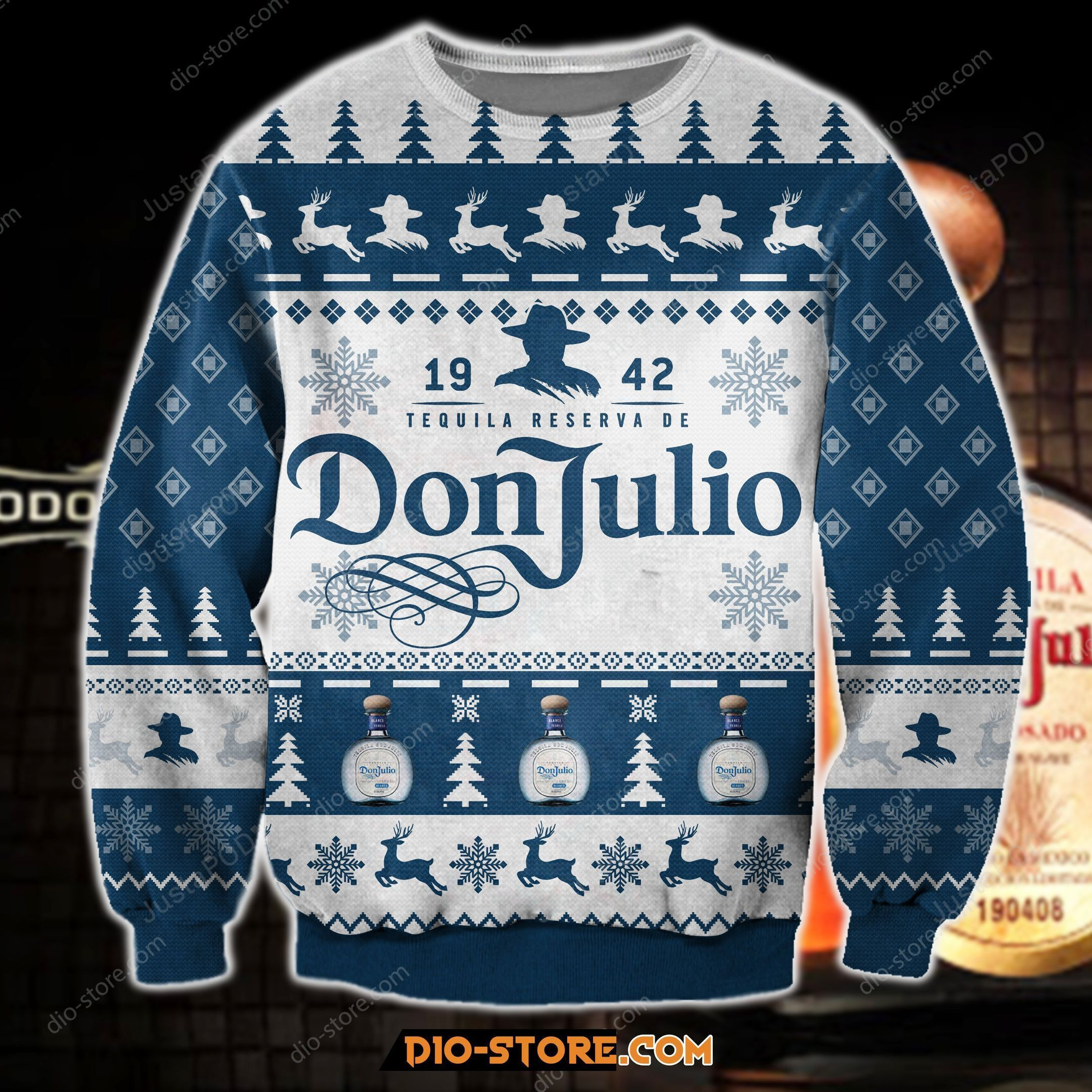 Don Julio Knitting Pattern Ugly Christmas Sweater Adult 3D Funny Matching for family