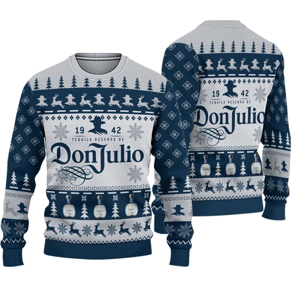 Don Julio Tequila Blue Sweater, Don Julio Tequila Blue Christmas Ugly Sweater