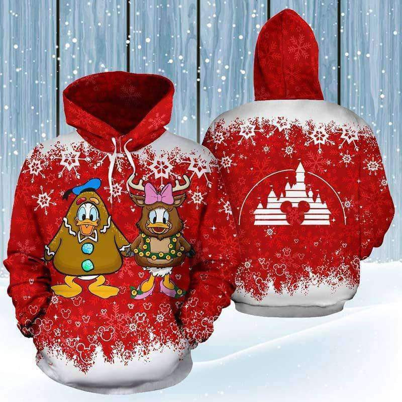 Donald And Daisy Cute Christmas Costume 3D All Over Print Hoodie, Zip Hoodie