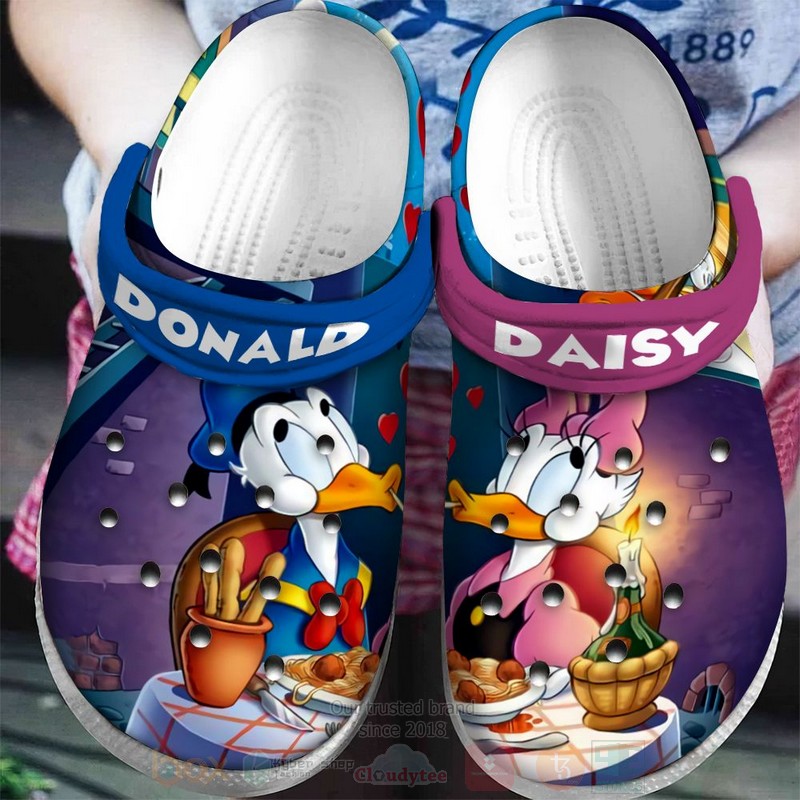 Donald and Daisy Duck Cartoon Crocs Crocband Clogs Shoes Comfortable For Men Women and Kids