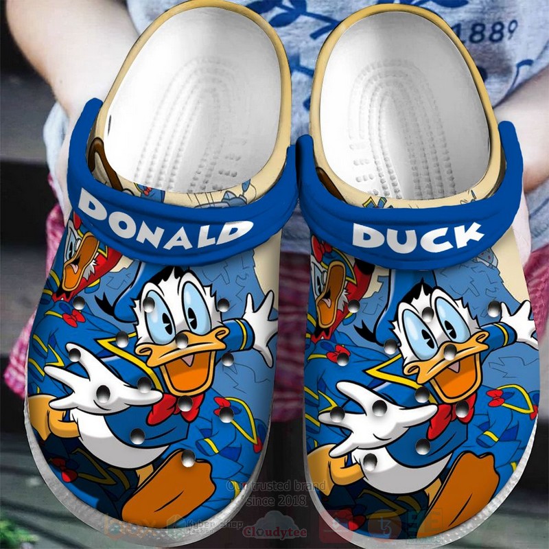 Donald Duck Cartoon Crocs Crocband Clogs Shoes Comfortable For Men Women and Kids