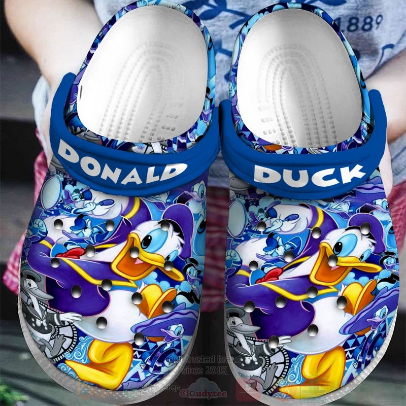 Donald Duck Cartoon Crocs Crocband Clogs Shoes Comfortable For Men Women and Kids