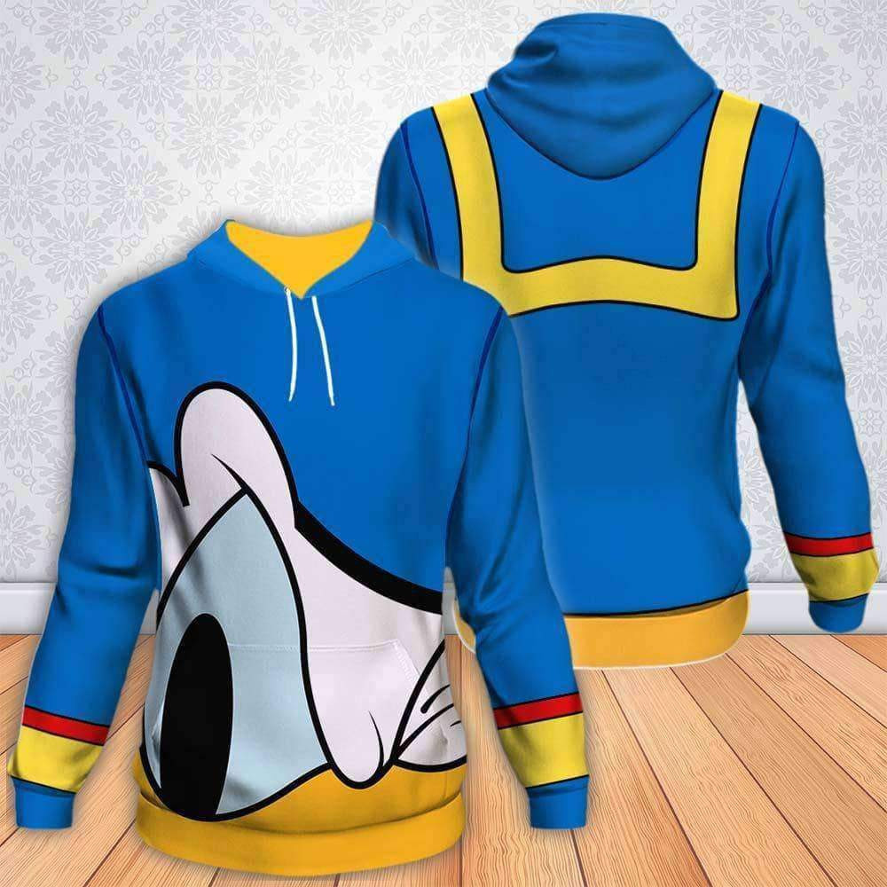 Donald Duck Cute Art 3D All Over Print Hoodie, Zip Hoodie