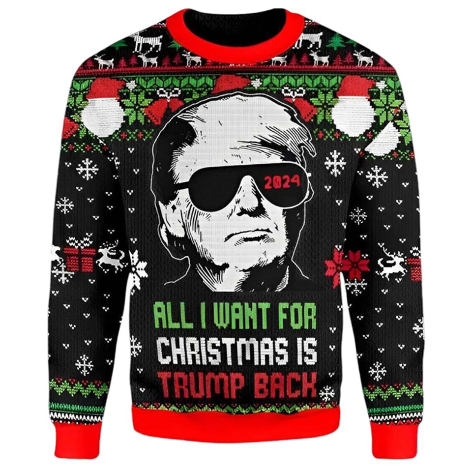 Donald Trump 3D Printed Trump Christmas Sweater