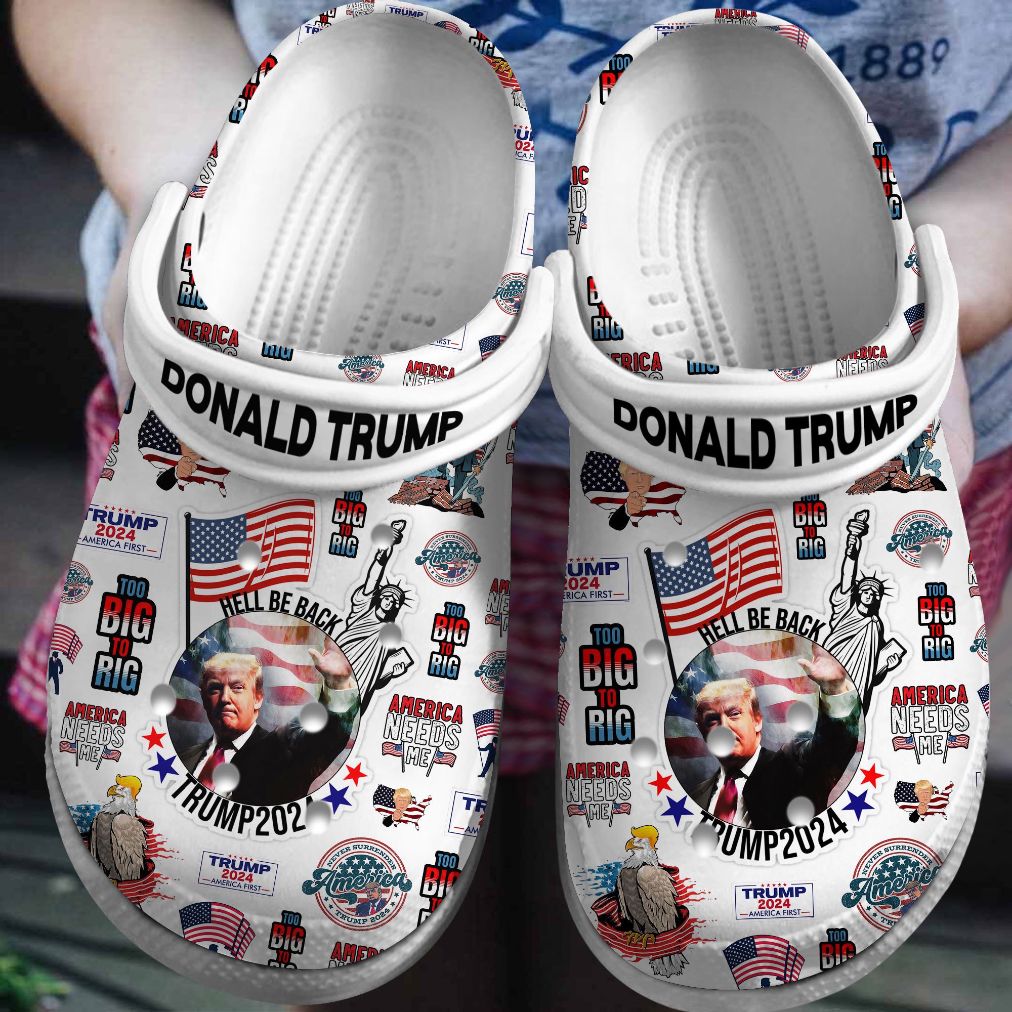 Donald Trump America First Crocs Crocband Clogs Shoes Comfortable For Men Women and Kids