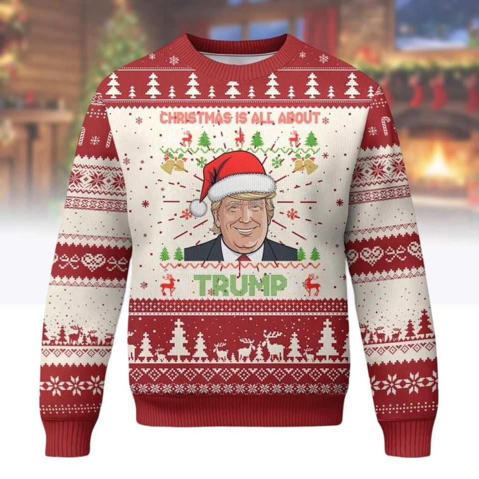 Donald Trump Christmas Ugly Sweater, Make Christmas Great Again Trump