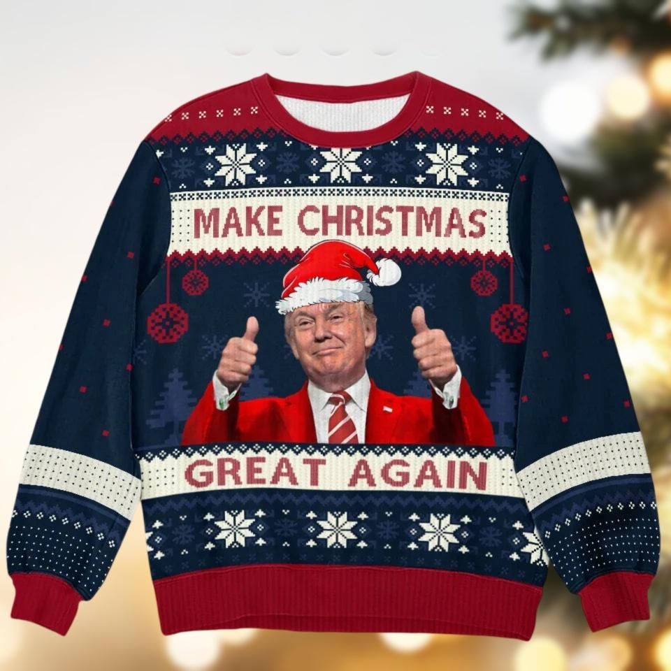 Donald Trump Make Christmas Great Again Sweater, Trump 2024 Ugly Sweater