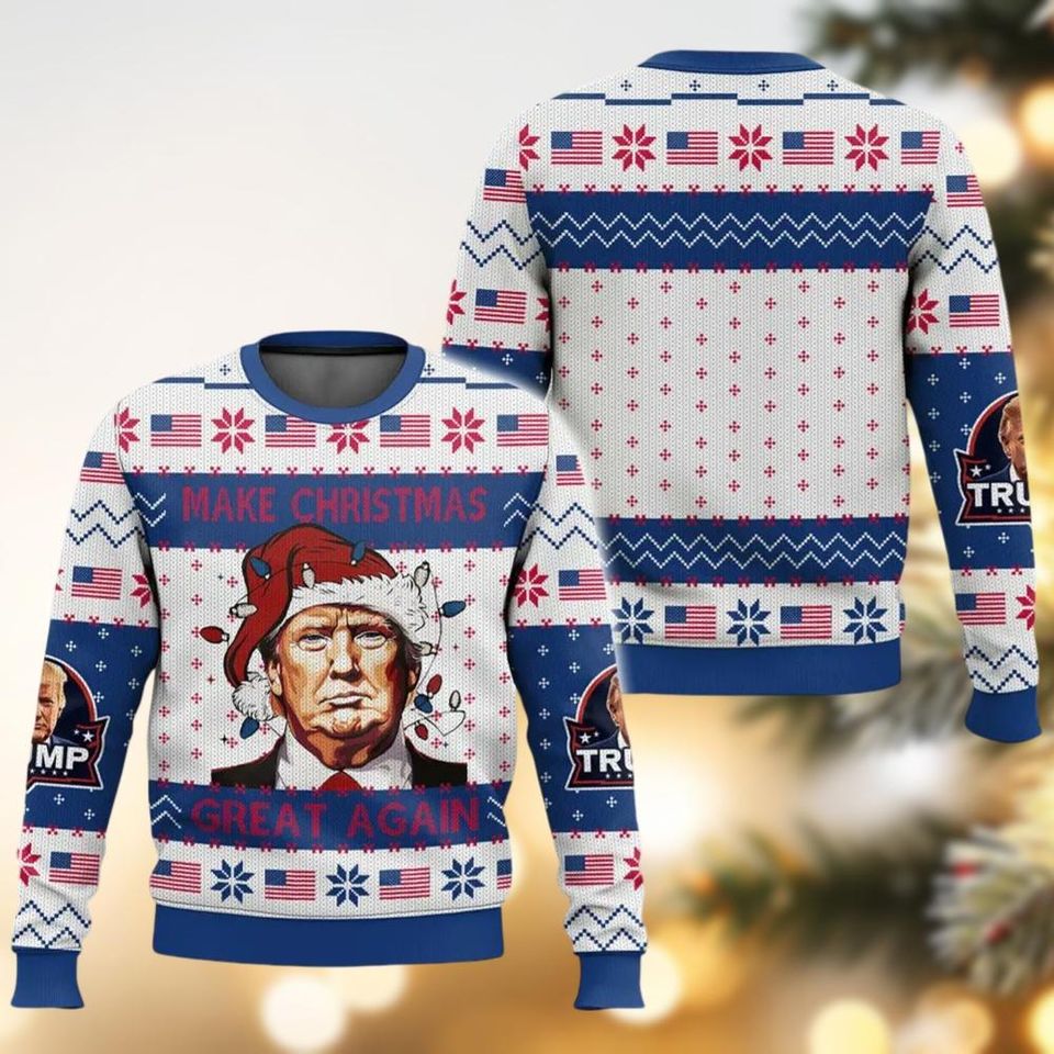 Donald Trump Make Christmas Great Again Ugly Sweater, Trump Christmas