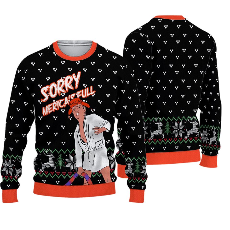 Donald Trump Sorry Americas Full Ugly Christmas Sweater