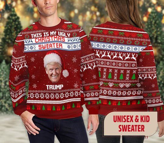 Donald Trump This Is My Christmas Ugly Sweater, Santa Trump 2024 Ugly Christmas - Image 8