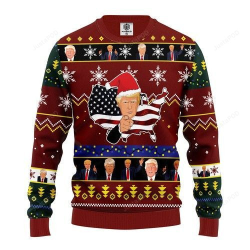 Donald Trump Ugly Christmas Sweater Adult 3D Funny Matching for family