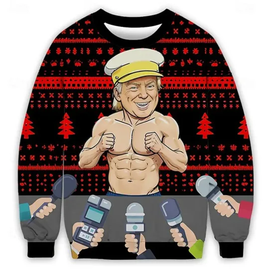 Donald Trump Ugly Christmas Sweater For Men Funny President - Image 18