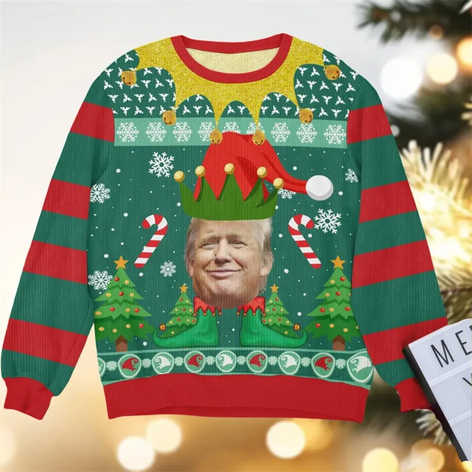 Donald Trump Ugly Christmas Sweater For Men Funny President - Image 4