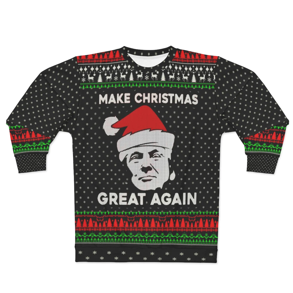 Donald Trump  Ugly Christmas Sweater, Funny MAGA Holiday Party Sweater