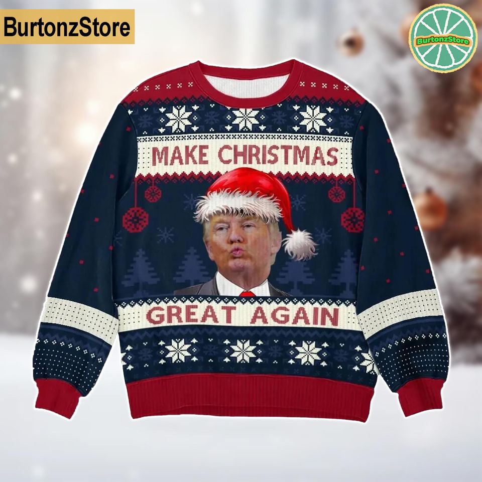 Donald Trump Ugly Christmas Sweater, Make Christmas Great Again Ugly