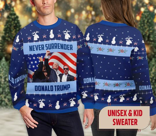 Donald Trump Ugly Sweater Shirt, Make Great Again Trump 2024 - Image 6