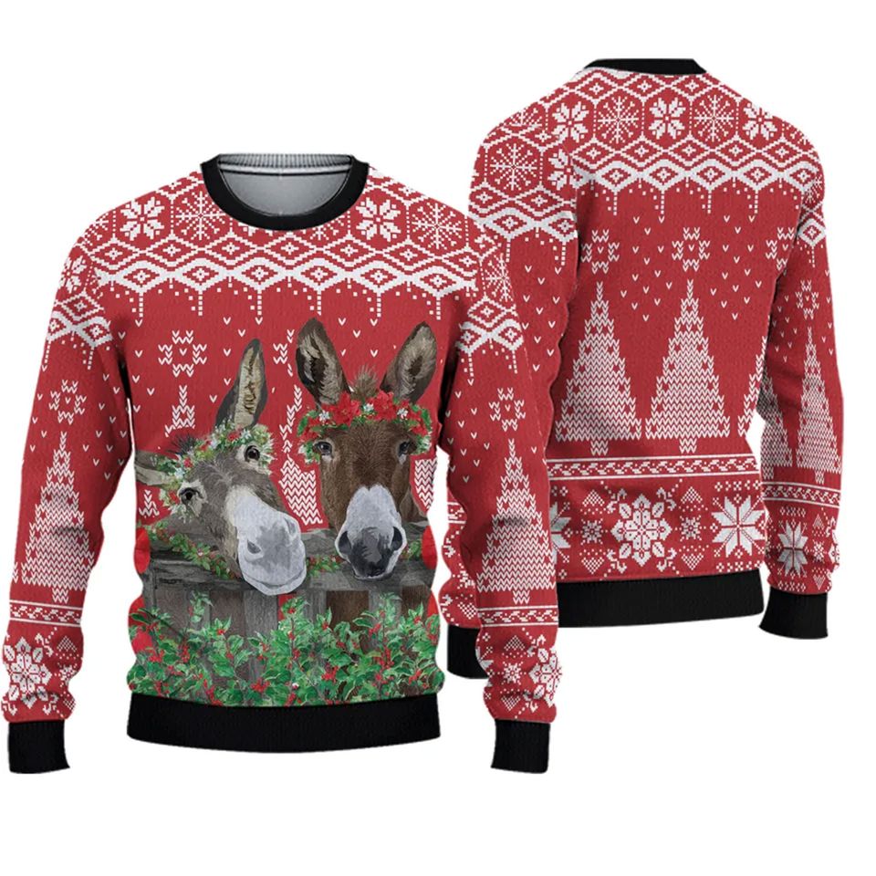 Donkey Buddies Christmas Ugly Christmas Sweater