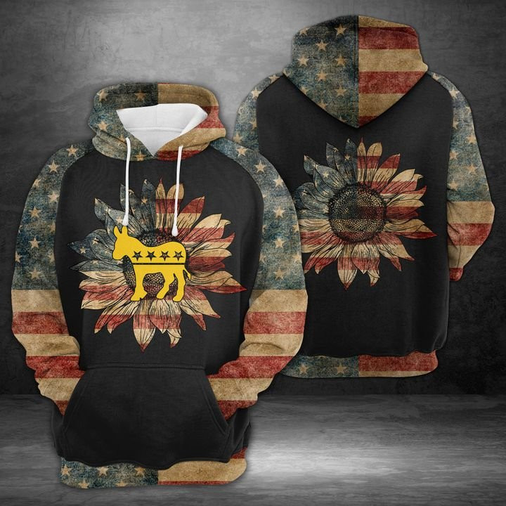Donkey Side American Flag 3D All Over Print Hoodie, Zip Hoodie