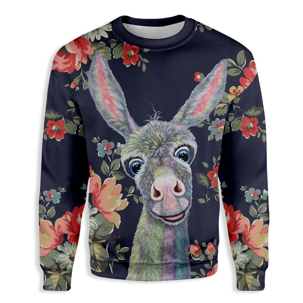 Donkey Ugly Christmas Sweater Adult 3D Funny Matching for family