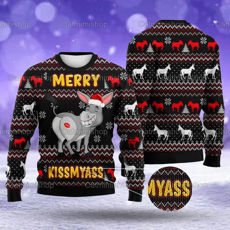 Donkey Xmas Sweater - Fun Holiday Gift