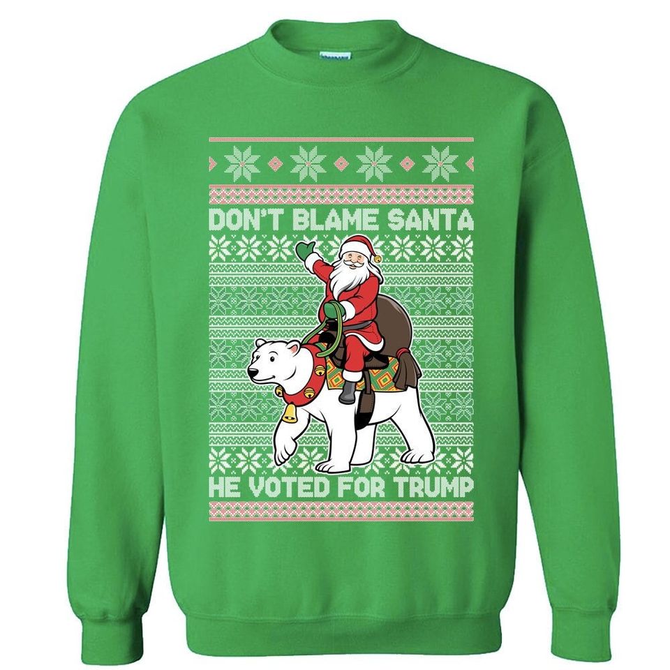 Don't Blame Santa He Voted Trump Ugly Christmas Sweater