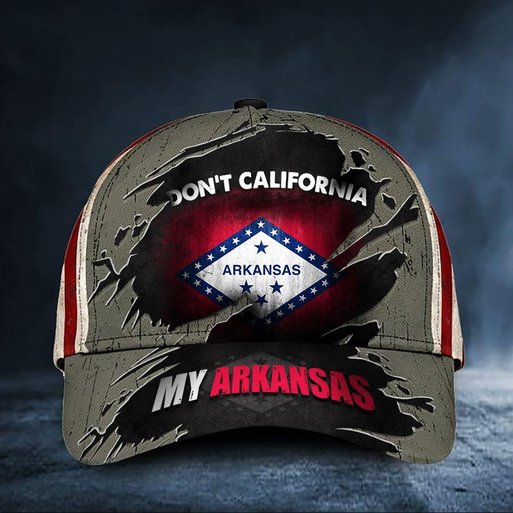 Don't California My Arkansas Hat Vintage American Flag Cap Unique Patriotic Trucker Hats Custom Hats Gifts For Men & Women