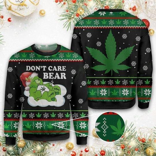 Dont Care Bear Ugly Christmas Sweater Adult 3D Funny Matching for family