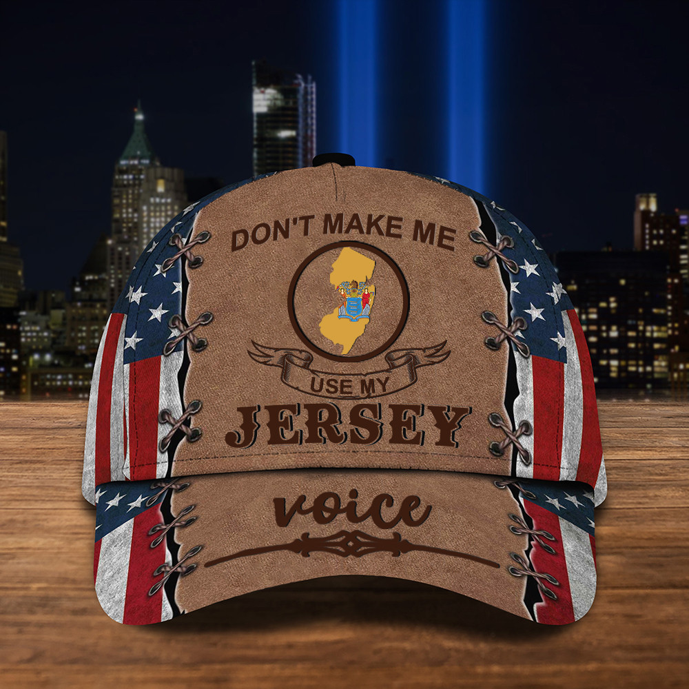 Don't Make Me Use My Jersey Voice Hat American Flag Hats Gifts For Patriots Trucker Hats Custom Hats Gifts For Men & Women