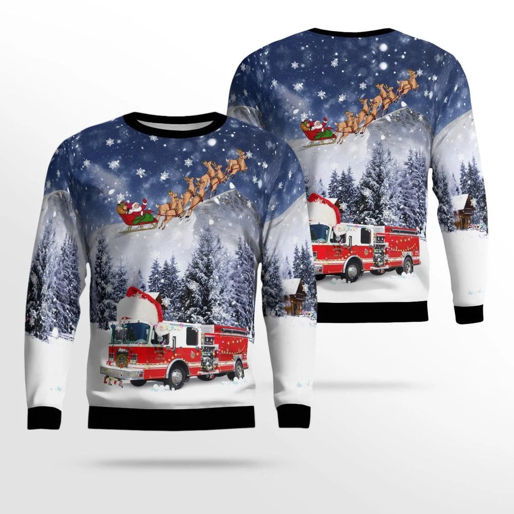 Dorothy Volunteer Fire Company Dorothy New Jersey Christmas AOP Ugly Sweater Xmas Unisex Sweater Christmas Gifts For Men Women
