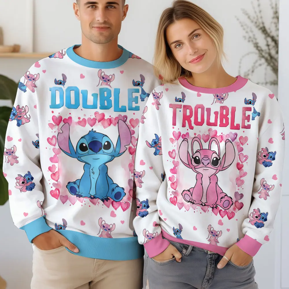 Double - Trouble Couple Funny Valentine Sweater
