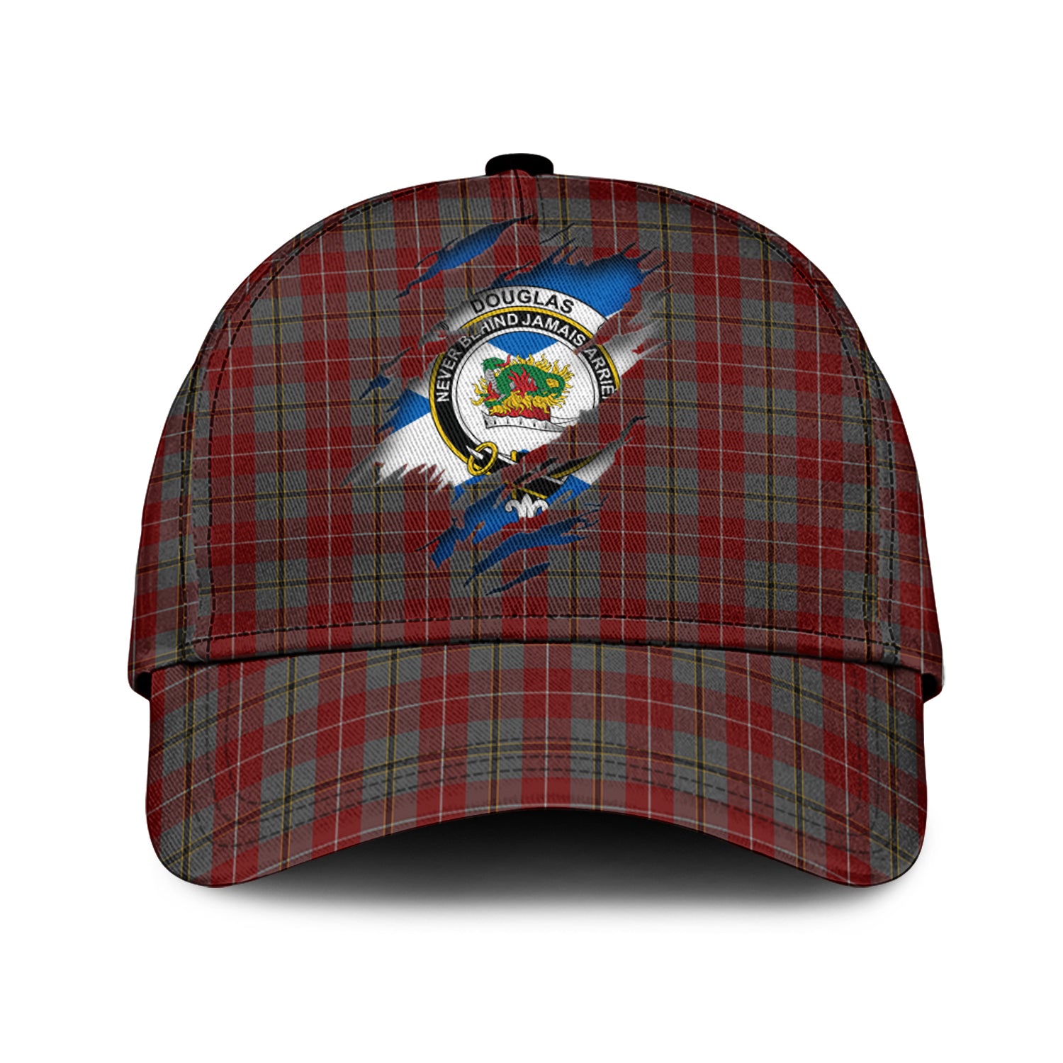 Douglas Ancient Red Tartan Plaid Cap, Family Crest In Me Style Tartan Baseball Cap TS23 Trucker Hats Custom Hats Gifts For Men & Women