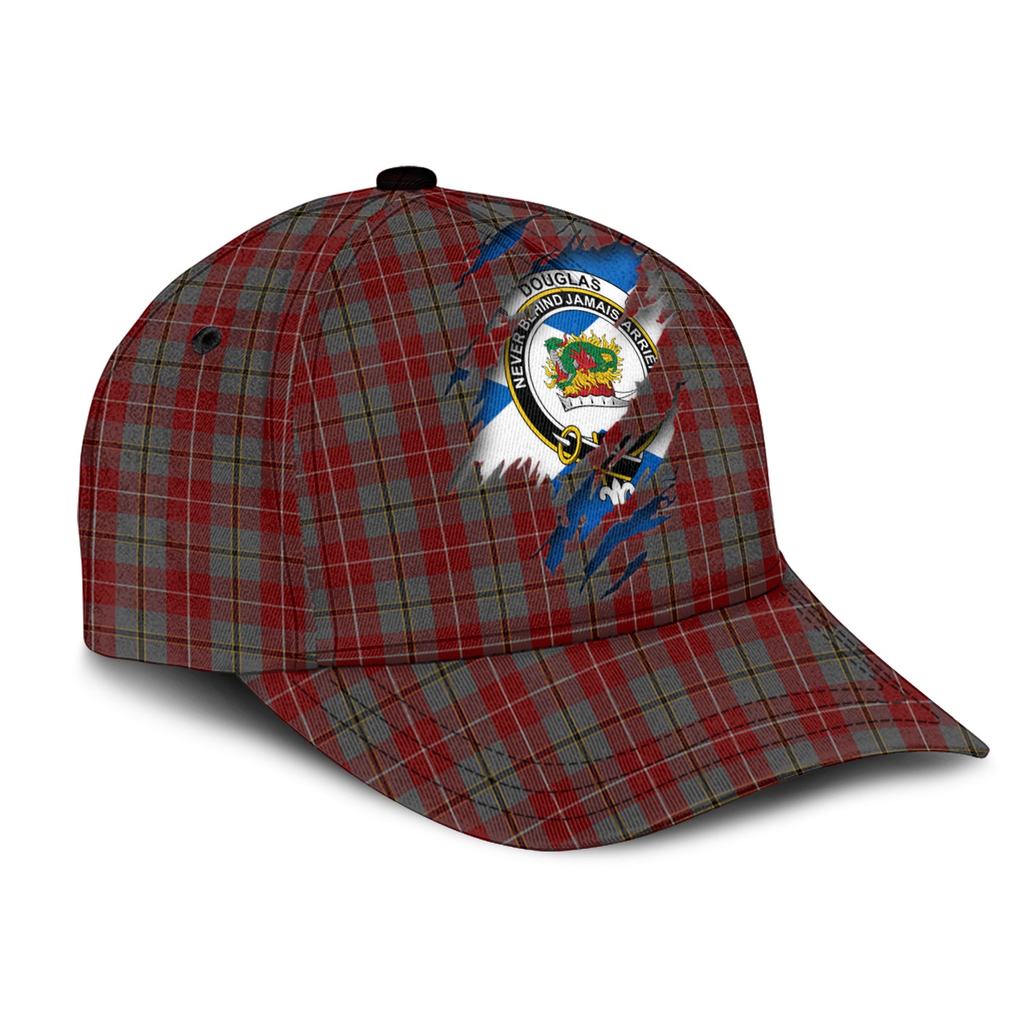 Douglas Ancient Red Tartan Plaid Cap, Family Crest In Me Style Tartan Baseball Cap TS23 Trucker Hats Custom Hats Gifts For Men & Women
