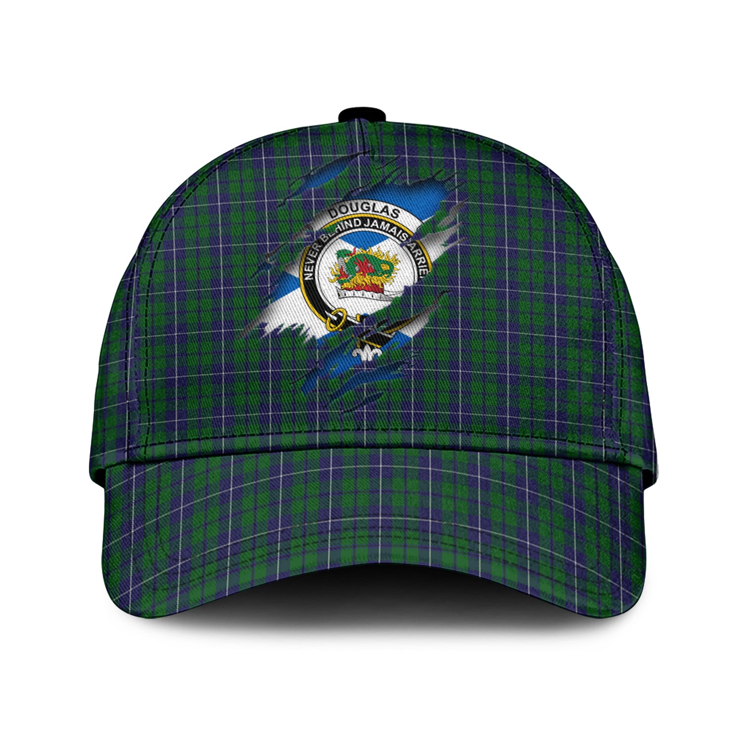 Douglas Green Tartan Plaid Cap, Family Crest In Me Style Tartan Baseball Cap TS23 Trucker Hats Custom Hats Gifts For Men & Women