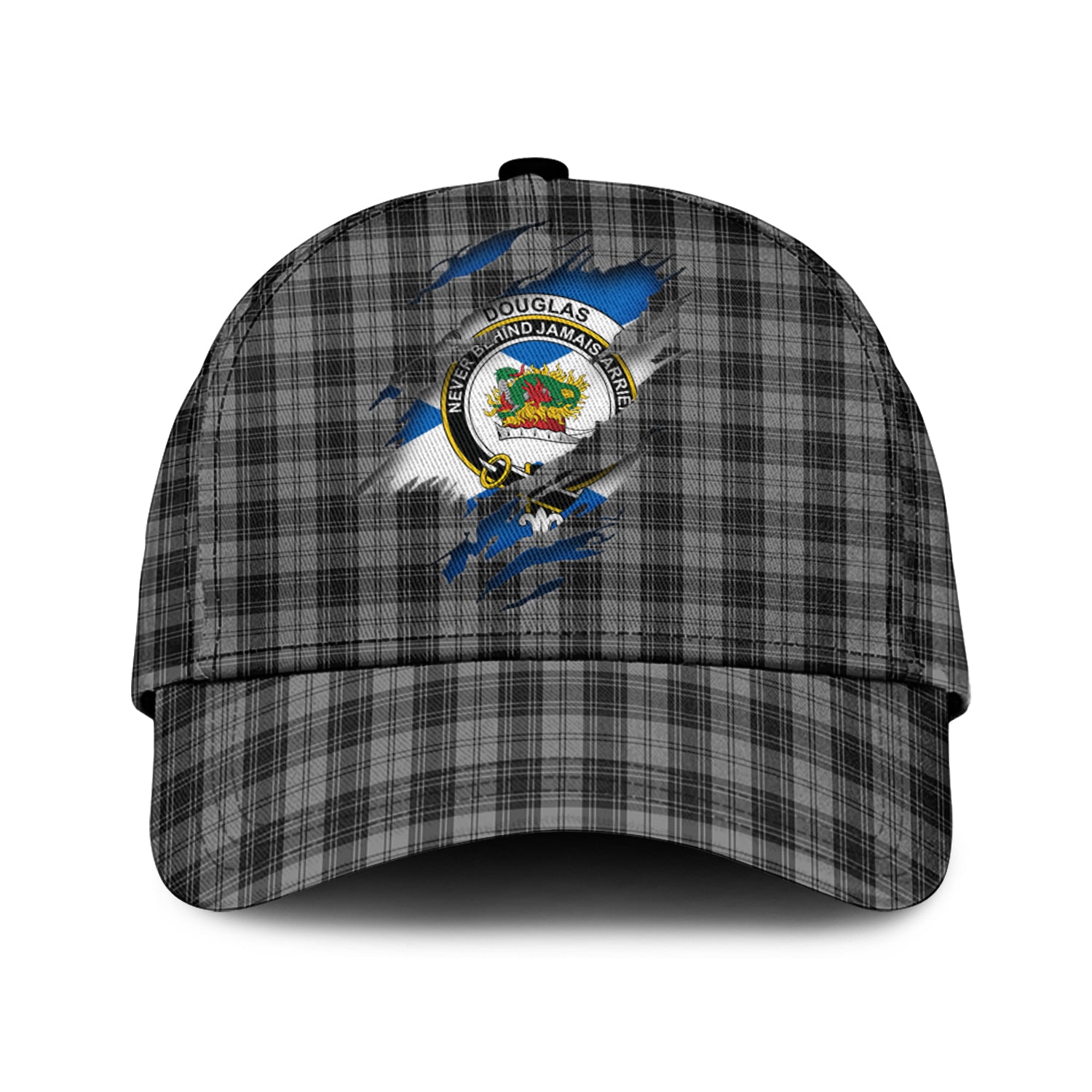 Douglas Grey Tartan Plaid Cap, Family Crest In Me Style Tartan Baseball Cap TS23 Trucker Hats Custom Hats Gifts For Men & Women