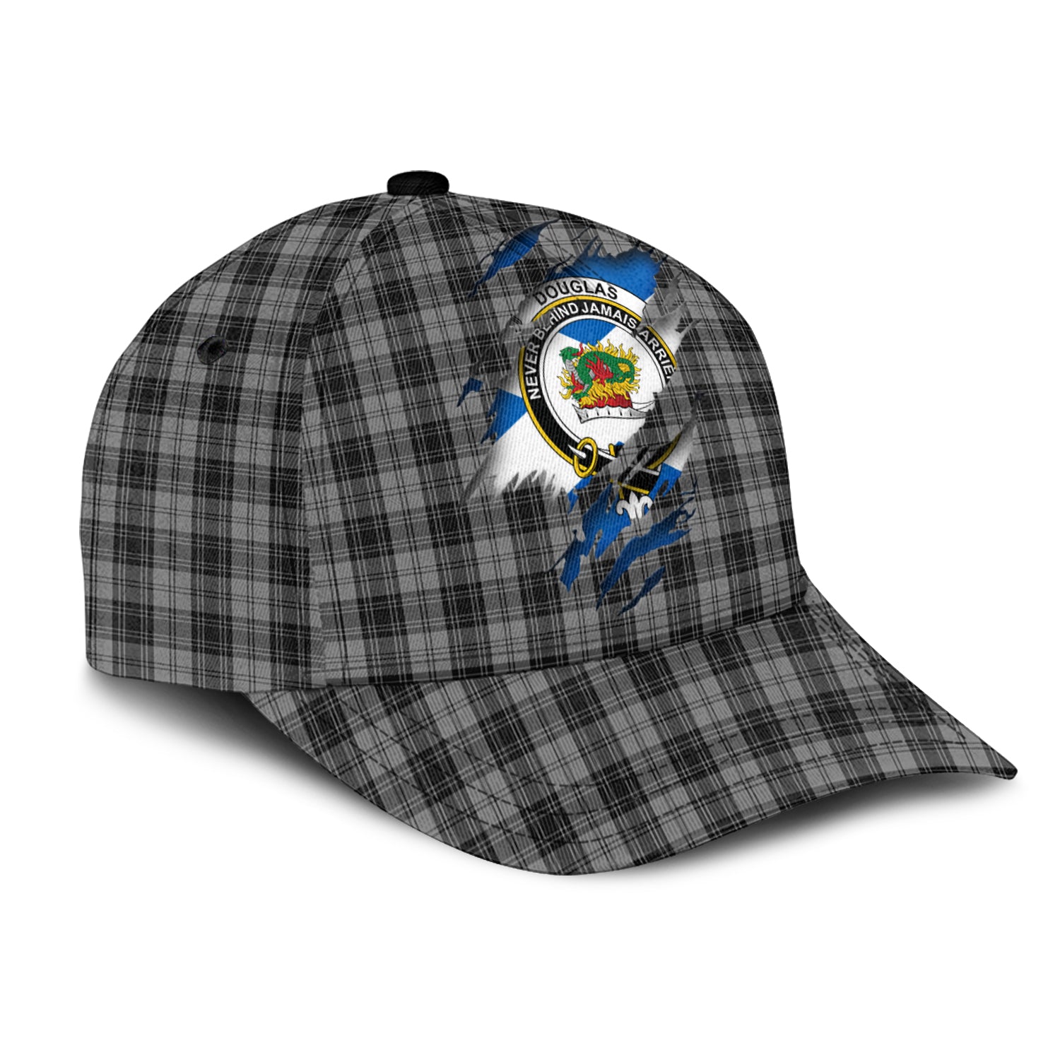 Douglas Grey Tartan Plaid Cap, Family Crest In Me Style Tartan Baseball Cap TS23 Trucker Hats Custom Hats Gifts For Men & Women