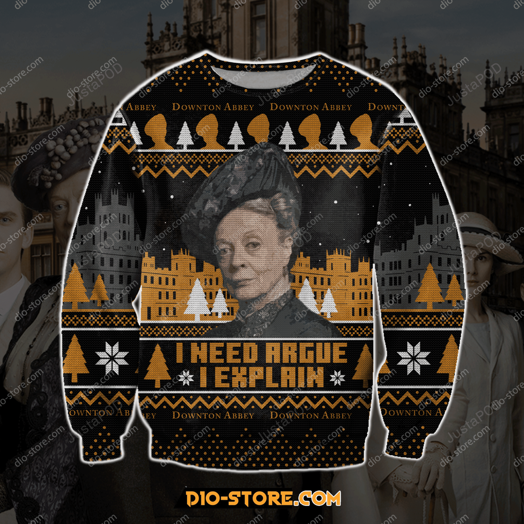 Downton Abbey Ugly Christmas Sweater Adult 3D Funny Matching for family