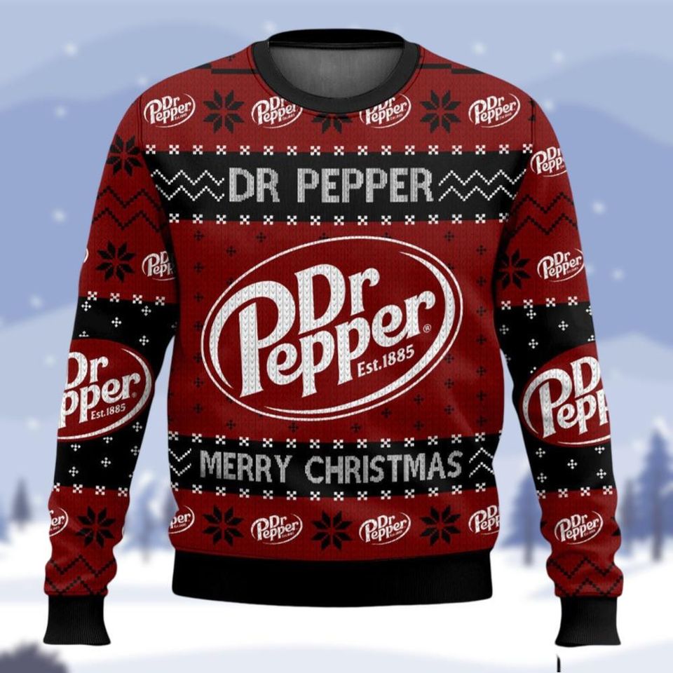 Dr Pepper Christmas Sweater, Dr Pepper Fan Ugly Xmas Sweater, Soda Bottles Sweaters