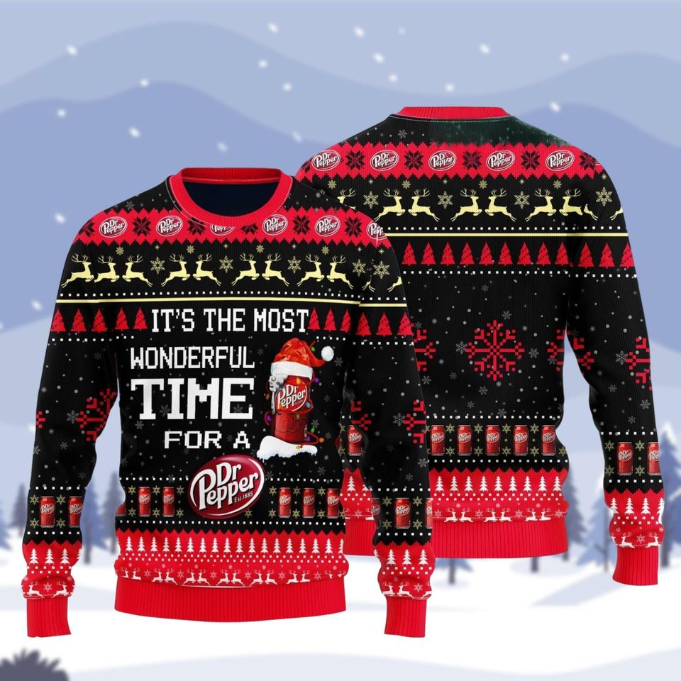 Dr Pepper Christmas Sweater, Dr Pepper Lovers Ugly Sweater, Soda Sweater