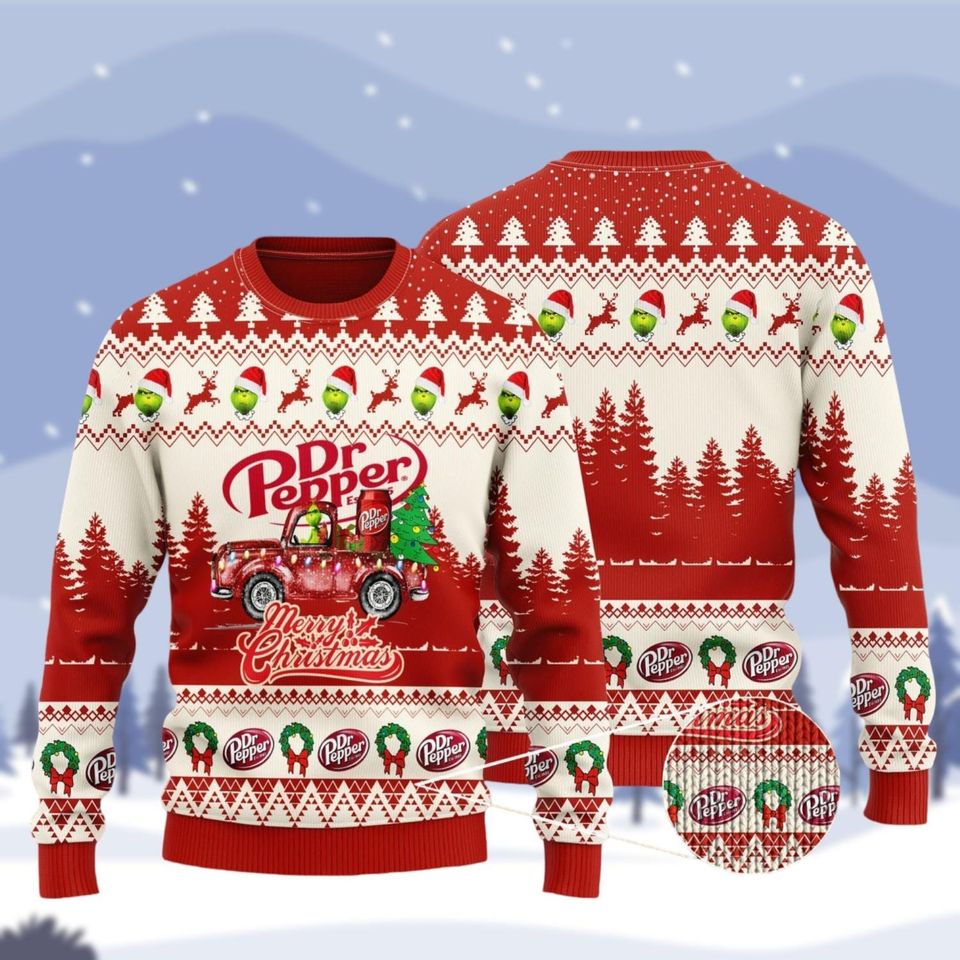 Dr Pepper Christmas Sweater Funny, Soda Lovers Sweater, Diet Dr Pepper Xmas Sweater - Image 2