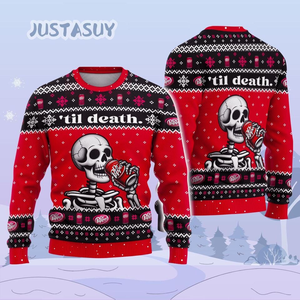 Dr Pepper Christmas Sweater, Soda Lovers Holiday Sweater