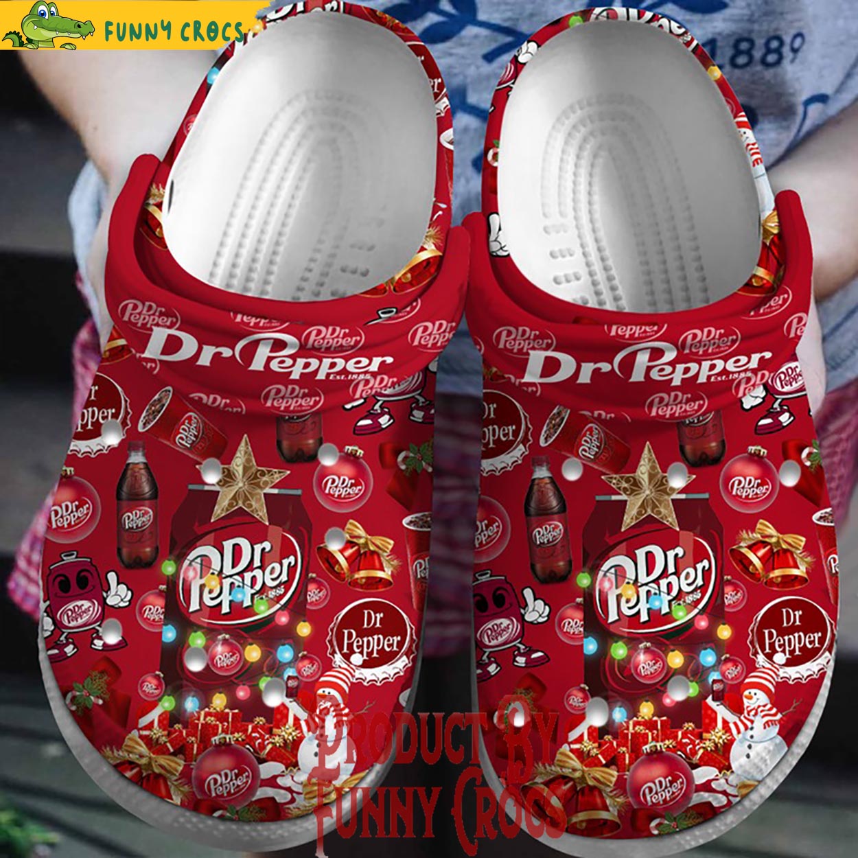 Dr Pepper Drink Christmas Crocs Crocband Clogs Shoes Comfortable For Men Women and Kids