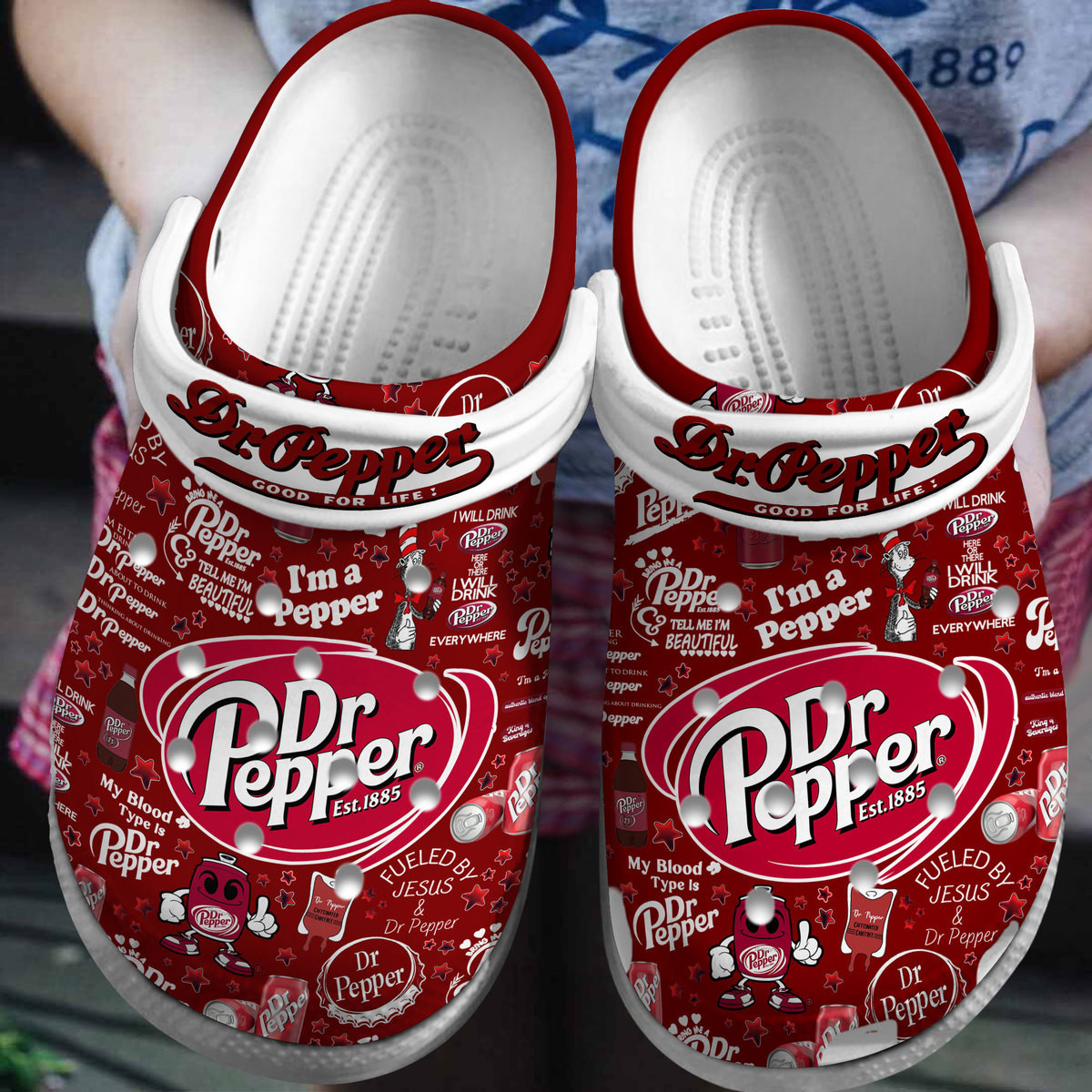 Dr Pepper Drink Crocs Crocband Clogs Shoes Comfortable For Men Women and Kids
