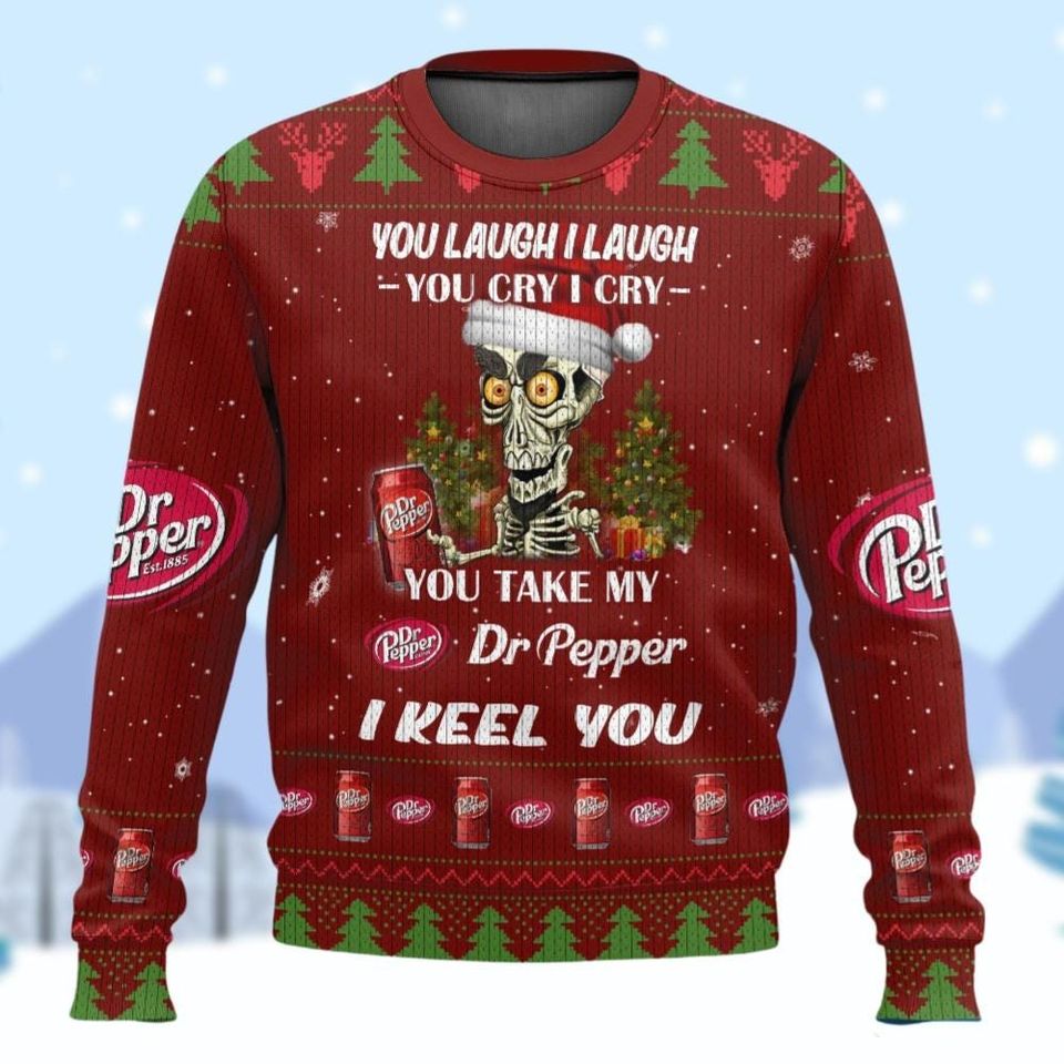 Dr Pepper Soda Sweater, Soda Lovers Christmas Sweater, Diet Dr Pepper Ugly Sweater - Image 2