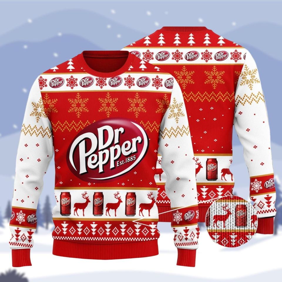Dr Pepper Sweater, Diet Dr Pepper Christmas Sweater Funny, Soda Lovers Sweater Men - Image 2