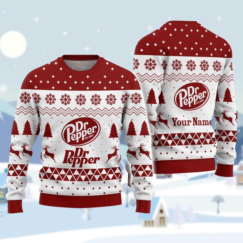 Dr Pepper Sweater, Diet Dr Pepper Ugly Christmas Sweater, Beverage Sweater